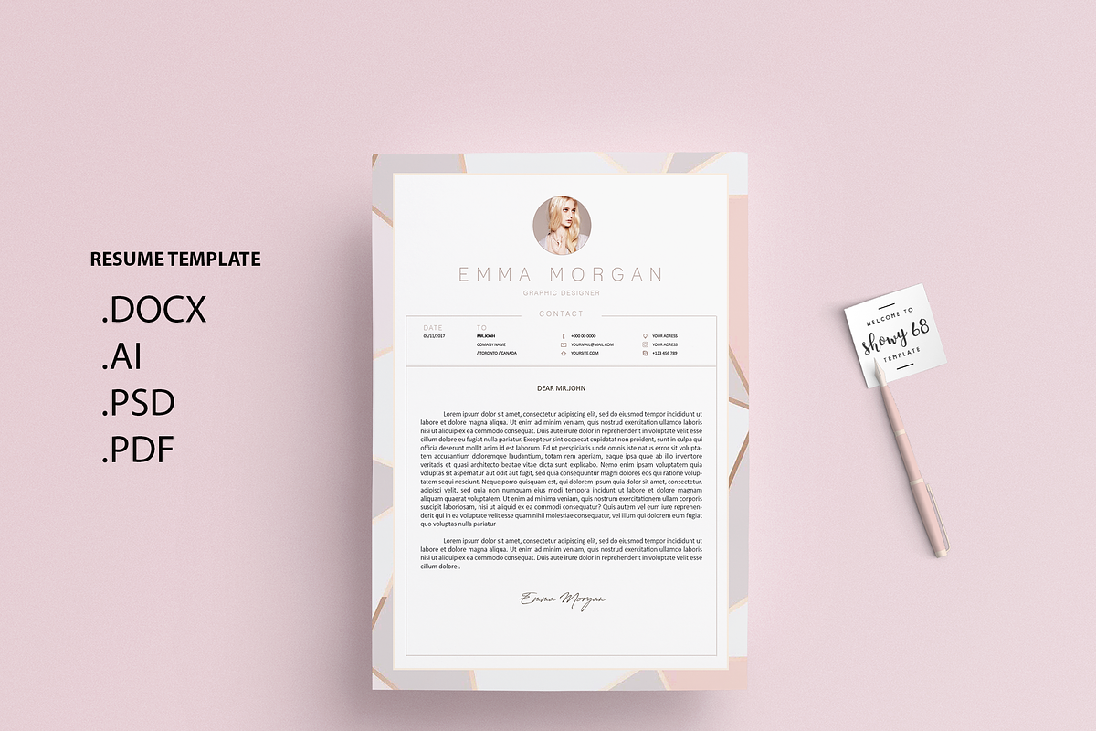 Pack Resume and Card Template / M, a Resume Template by Showy68 Template (Photo 4 of 8)