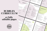 Bubbles Curriculum Canva Template, a Resume Template by BeNone Designs (Thumbnail 1 of 3)