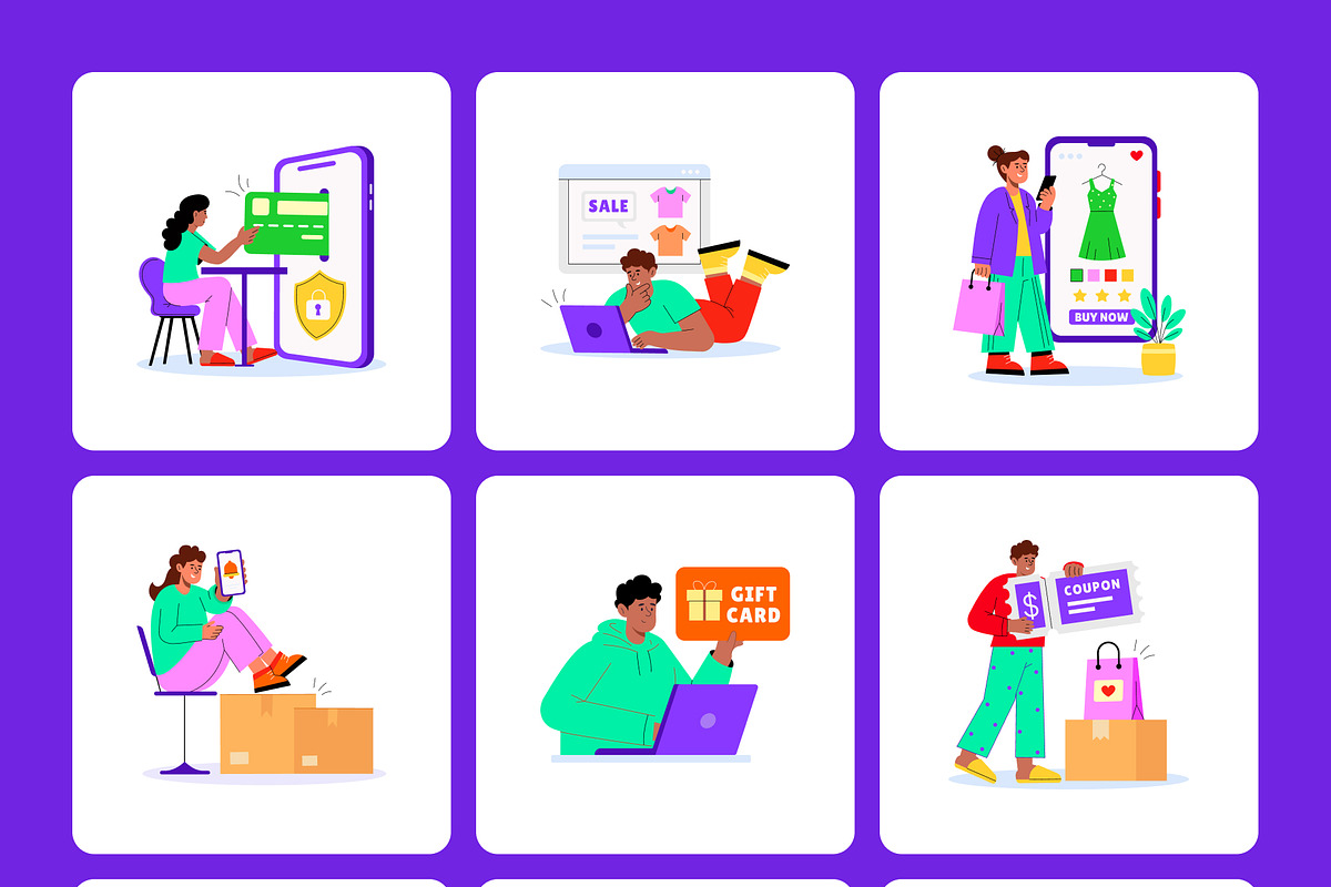 75 E-commerce Illustration Bundle, a Person Illustration by Creative Stall (Photo 10 of 12)