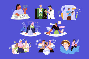 Augmented or virtual reality concept, a Technology Illustration by PaperTrident