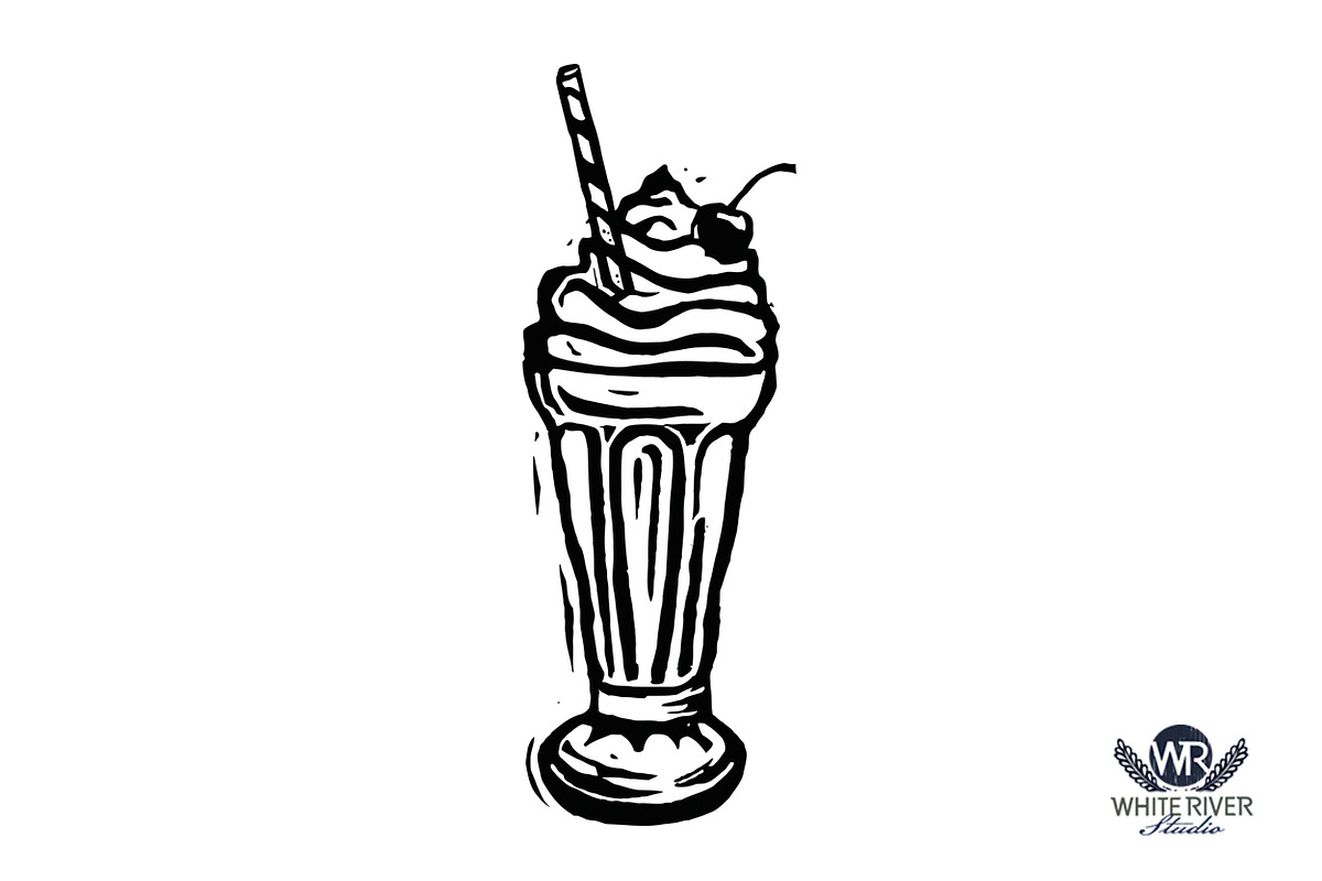 Retro Diner Linocuts, an Illustration by WhiteRiverStudio (Photo 9 of 11)