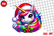 Christmas Unicorn Clipart Bundle, an Animal Illustration by taramija (Thumbnail 2 of 26)