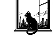 cat sitting by window silhouette, an Illustration by Amazin_art (Thumbnail 17 of 25)