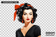 Halloween Retro Lady Clipart Bundle, a Seasonal Illustration by Creative Arslan (Thumbnail 6 of 7)