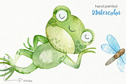 Watercolor Frog Clipart, an Illustration by OllyKo Art (Thumbnail 5 of 5)