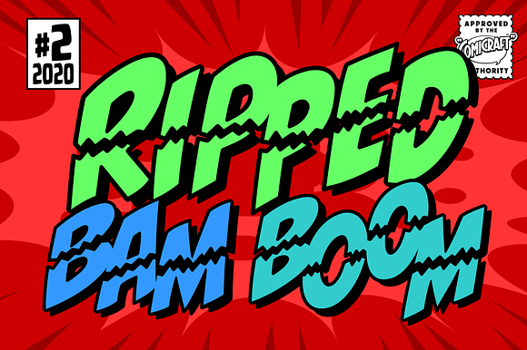 Ripped Bam Boom Comic Book SFX Font preview 7