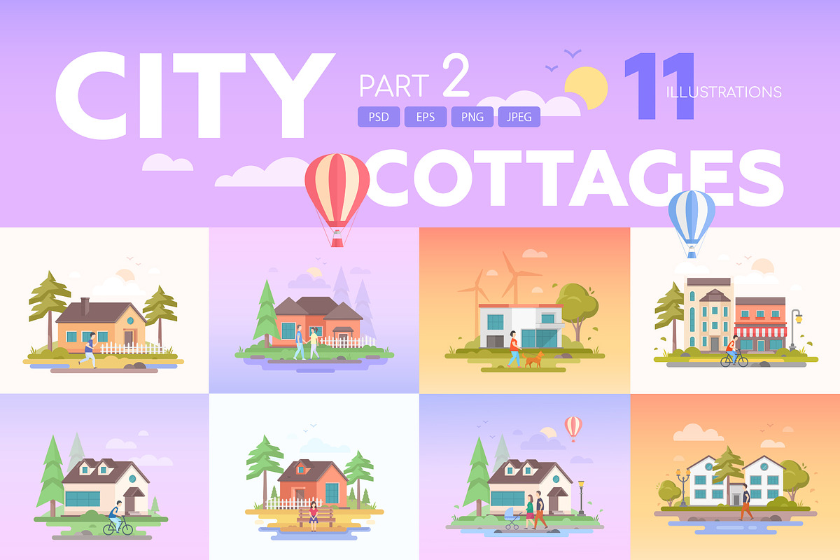 Peaceful landscapes with cottages, a Person Illustration by Boyko Pictures (Photo 1 of 11)