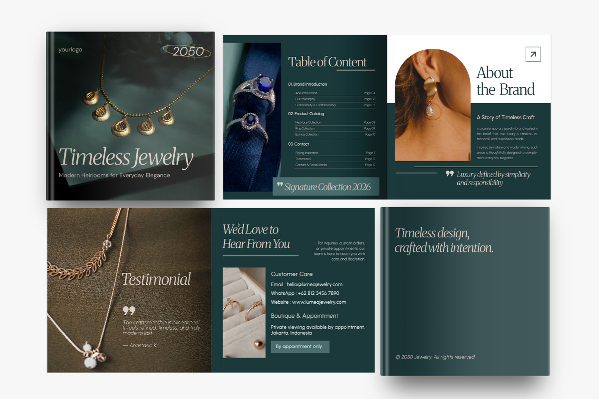 Elegant Ethical Jewelry Square Broch, a Brochure Template by twinstd (Photo 5 of 6)