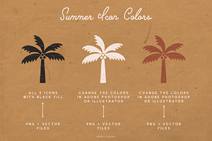 Summer Icons 2 Hand Drawn Graphics