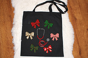 Patchwork Christmas Nurse Bow Png, an Illustration by SinaCreation (Thumbnail 2 of 7)