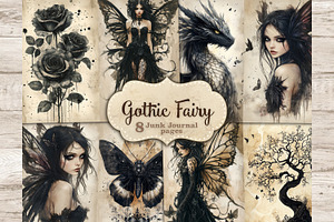 Gothic Fairy Junk Journal Pages, a Person Illustration by GlamArtZhanna