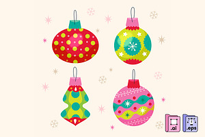 Hand-Drawn Christmas Ball Ornaments, a Decorative Illustration by MISS CHATZ