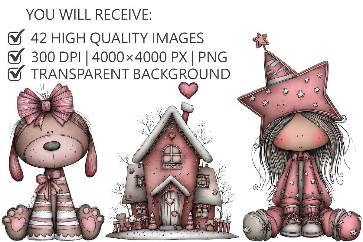 Cute Christmas Clipart, an Illustration by Pixels.Craft (Photo 2 of 5)