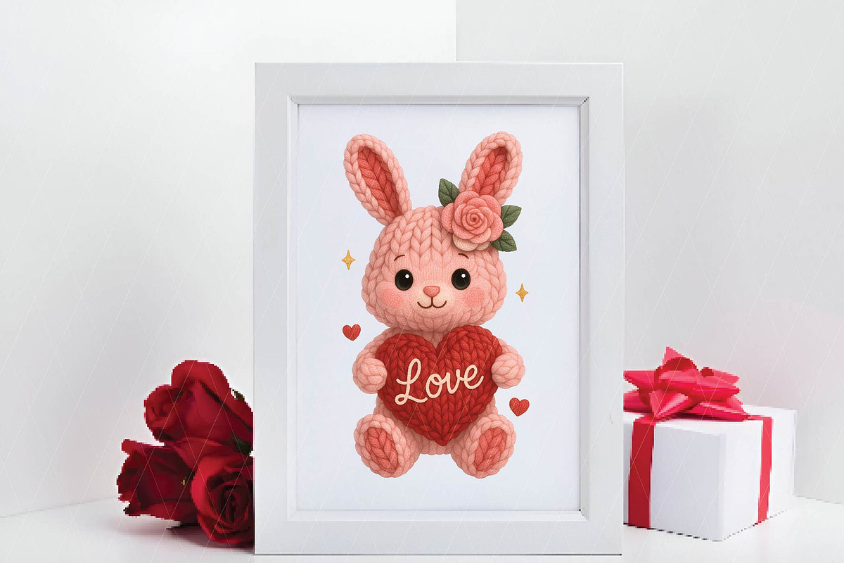 Crochet Faux Yarn Valentine Bunny Pn, an Illustration by DreamPrint404 (Photo 5 of 8)