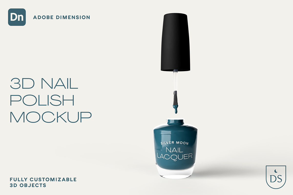 3D Nail Polish Mockup, a Packaging Mockup by Silver Moon Design School (Photo 3 of 3)