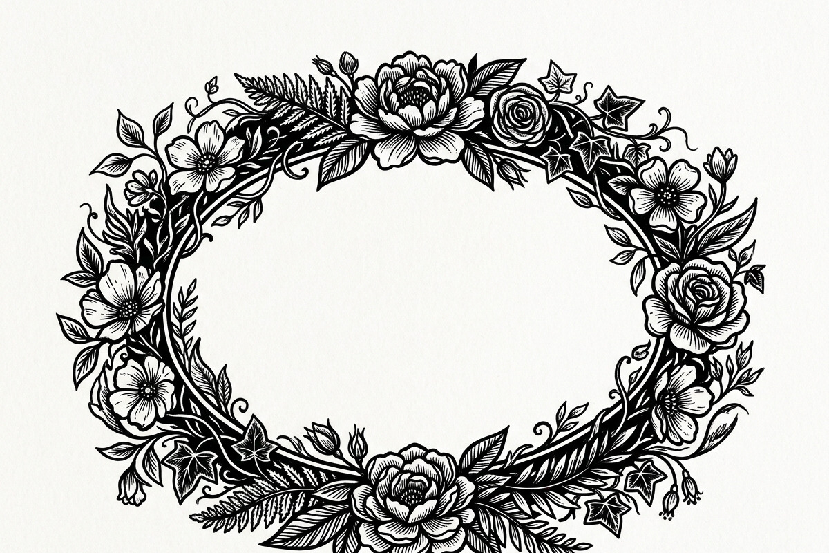 50 Elegant Floral Oval Mirror Frame, a Decorative Illustration by Amazin_art (Photo 11 of 29)