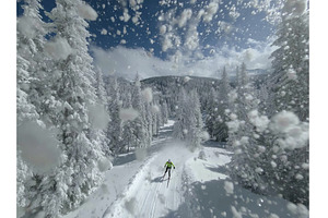 A ski mountaineer's path is leading, a Sports & Recreation Photo by ZinetroN