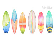 Surfing watercolor clipart set, a Texture Illustration by Vivitta (Thumbnail 4 of 5)