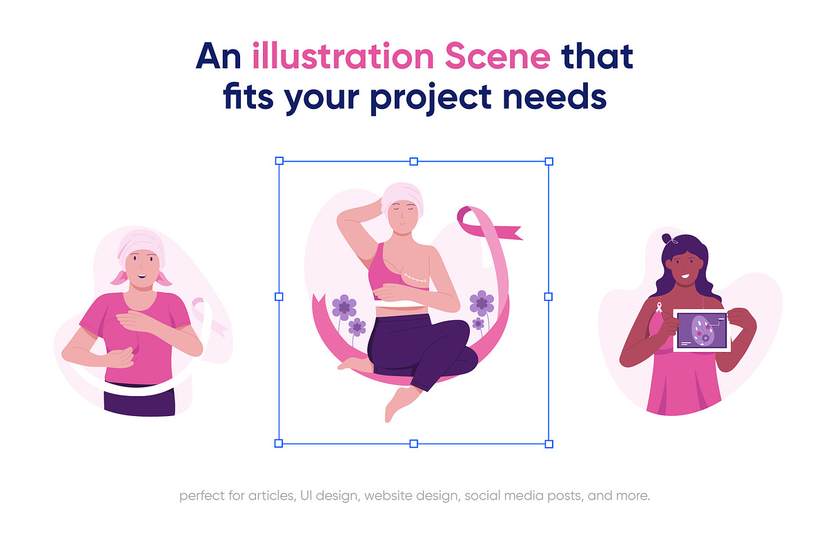 Breast Cancer Vector Pack, a Person Illustration by Prosymbols (Photo 2 of 8)