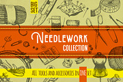 Needlework tools and accessories., an Illustration by Alena Kaz (Thumbnail 1 of 7)