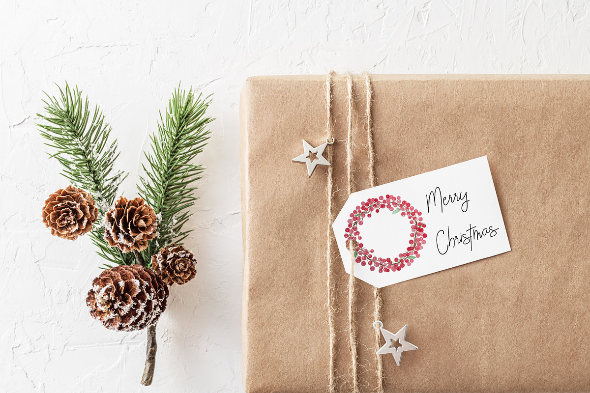 Red Watercolor Christmas Wreath, an Illustration by DailyMiracleDigitals,LLC (Photo 3 of 6)