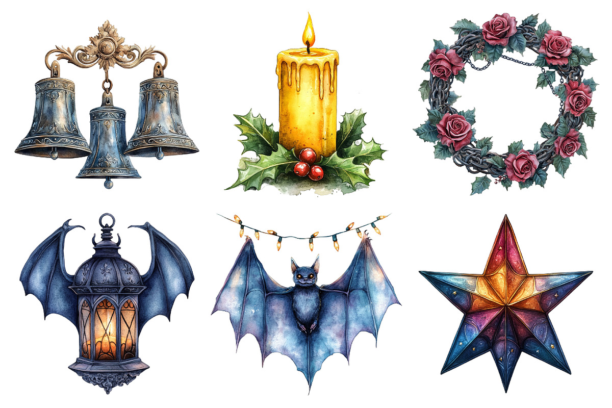 Gothic Christmas Sublimation Bundle, an Illustration by Daily.Designs (Photo 3 of 5)