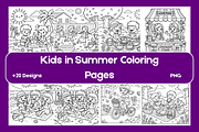 Summer Kids Coloring Pages, a Person Illustration by BerryPieArt (Thumbnail 1 of 3)