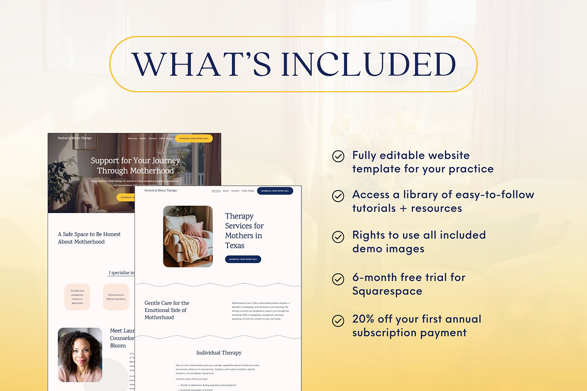 Squarespace Template for Therapists preview 2