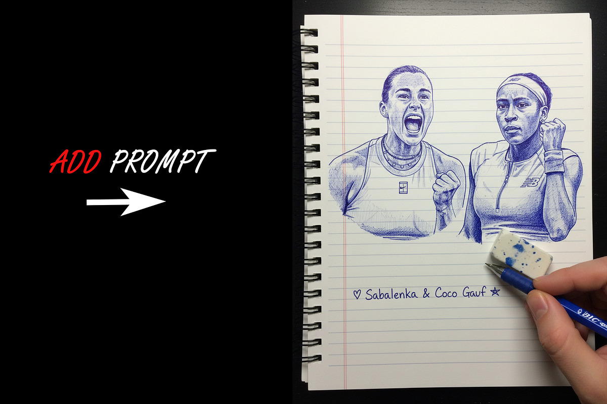 AI Ink Drawing Prompts–Bic PenSketch, an Illustration by 3d_model_tifotizi (Photo 5 of 5)