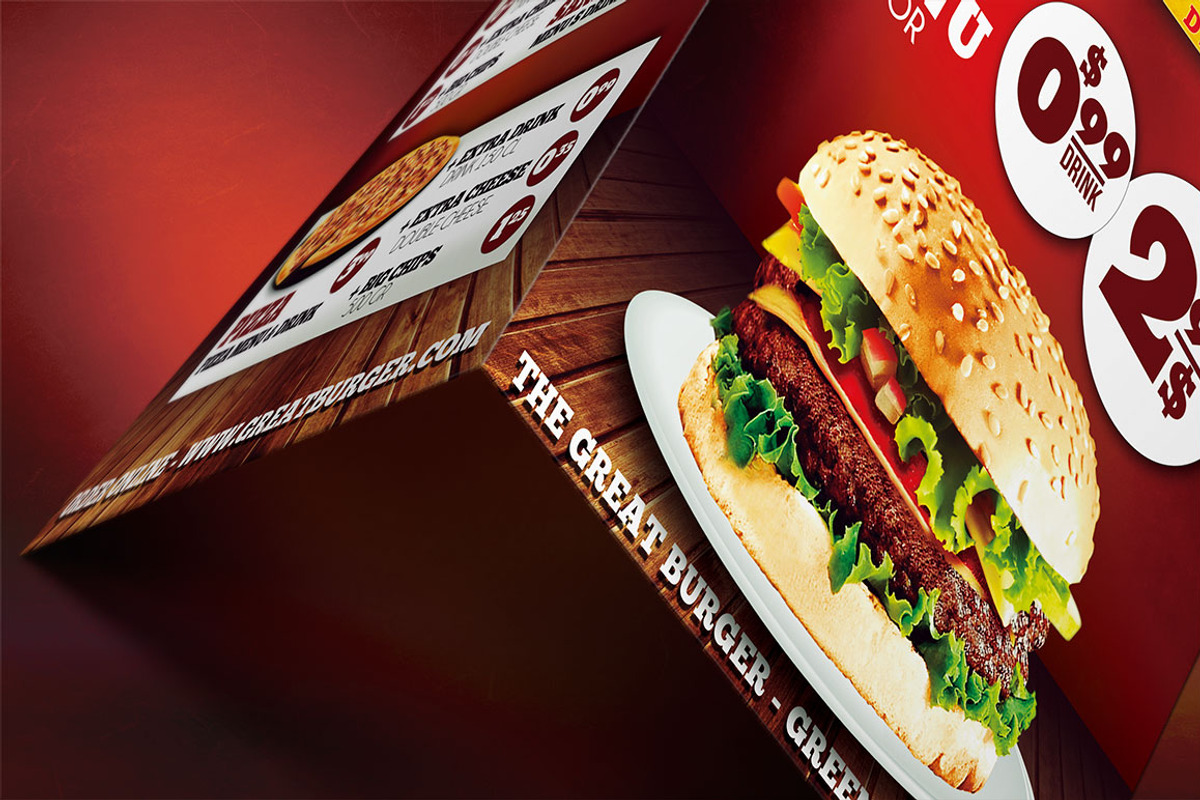 Burger Fast Food Menu Restaurant PSD, a Flyer Template by Graphicfy Templates (Photo 2 of 5)