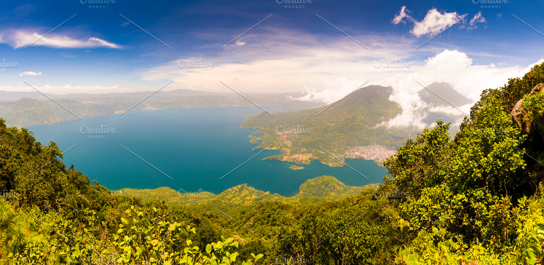 Panoraramic View Of Lake Atitlan, a Nature Photo by THP Creative