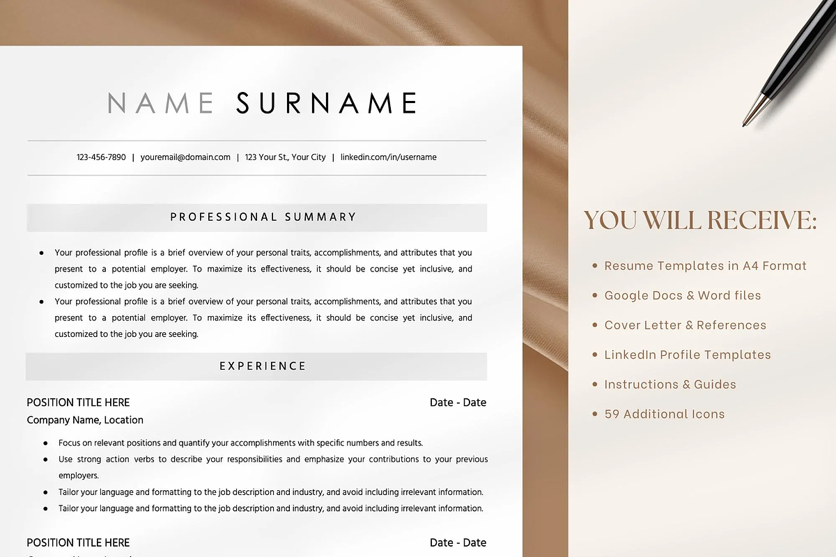ATS Friendly Resume Template Word, a Resume Template by OkiDocs Resume Templates (Photo 5 of 11)