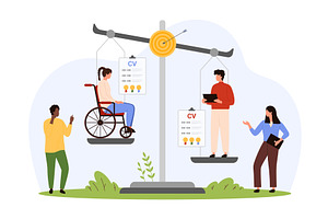 Discrimination of employee with, a Person Illustration by Flashvector