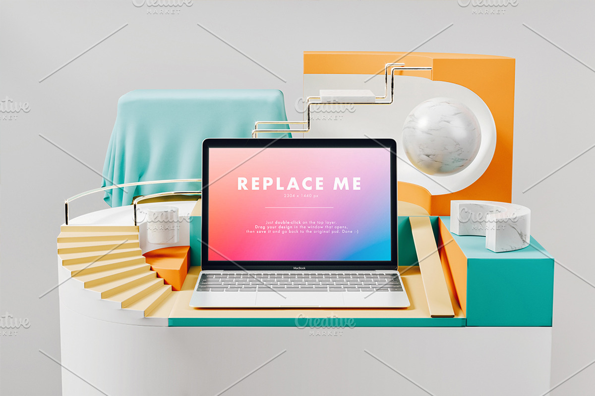 Macbook Creative Mockups Set, a Books & Magazine Mockup by As Good As Possible (Photo 3 of 14)