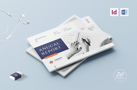 Annual Report Landscape | Docx, Indd, a Brochure Template by Creativity-Design