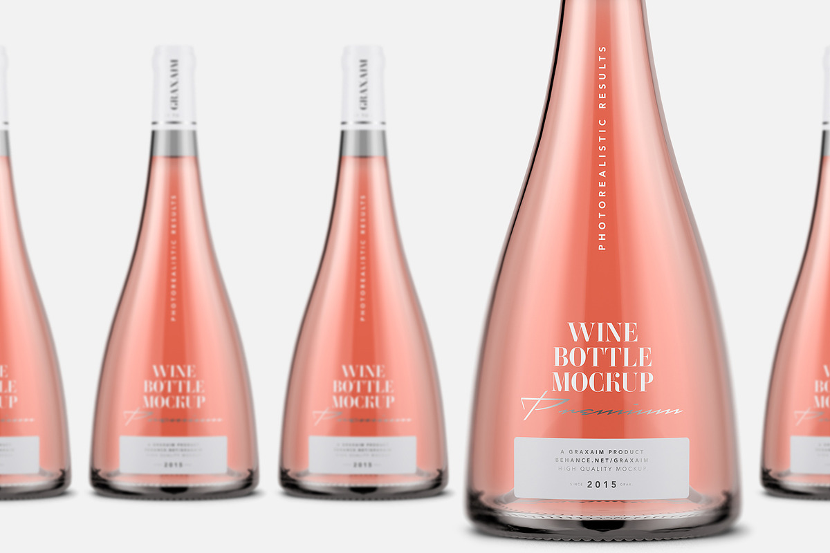 Bottle Mockup - Rose Wine, a Product Mockup by Graxaim Mock-up (Photo 3 of 7)