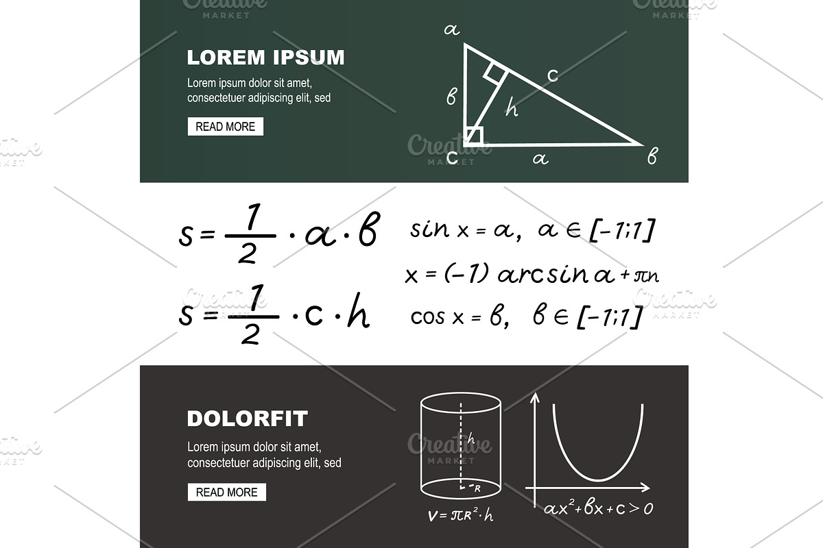 math formulas banner. handwritten, an Illustration by Multigon