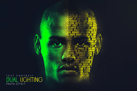 Text Portrait Photoshop Effect FX v1, a Brushes & More by INTENTFX