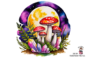 Mushroom and Crystal PNG Bunndle, a Graphic by Clipart Studio (Thumbnail 5 of 11)