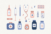 Medicine. Objects and patterns, a Healthcare Illustration by kondratya (Thumbnail 7 of 8)