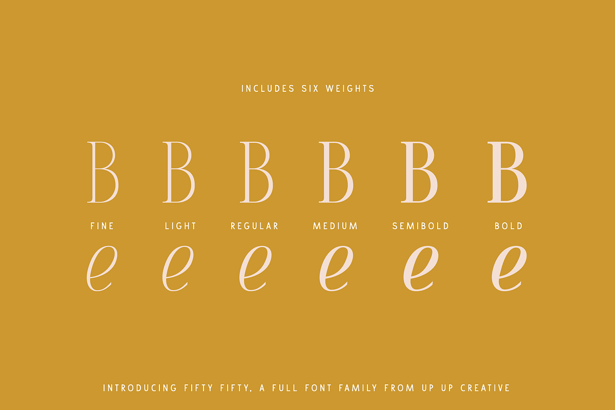 Fifty Fifty Complete Family, a Serif Font by Up Up Creative (Photo 4 of 15)