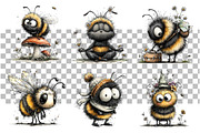 Whimsical Fuzzy Bee PNG Clipart, a Seasonal Illustration by Daily.Designs (Thumbnail 3 of 5)