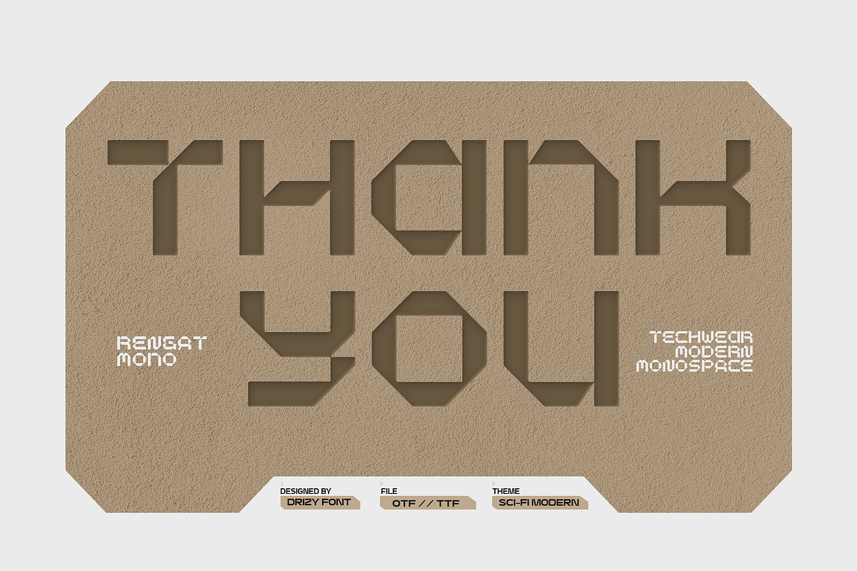 Rengat Mono - Modern Monospace Font, a Sans Serif Font by Drizy (Photo 10 of 10)