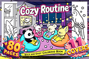 Cozy Routine Coloring Pages – Kawaii, an Animal Illustration by Ink Gallery (Thumbnail 1 of 4)