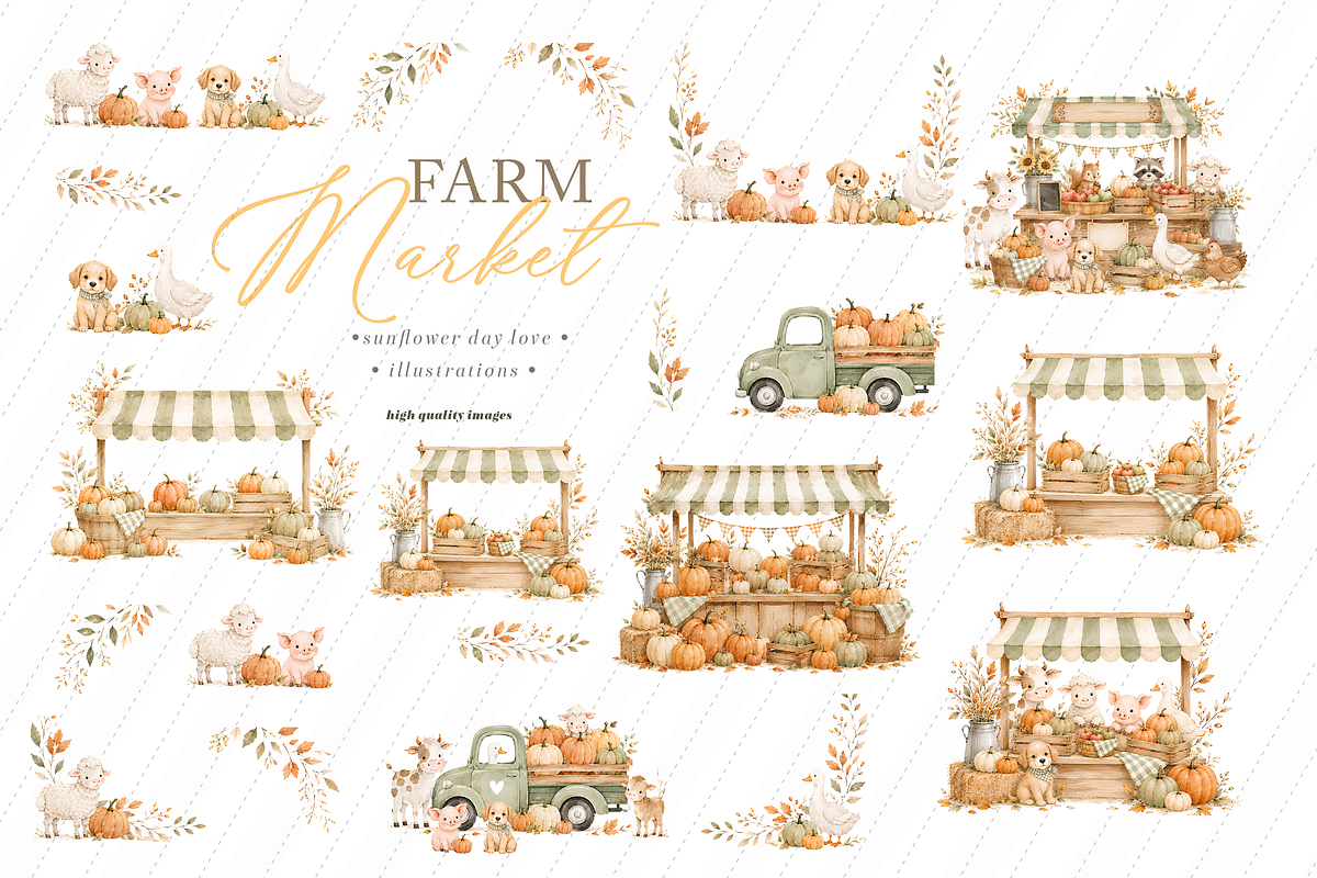 Fall Farm Market Animals Clipart, an Animal Illustration by Sunflower Day Love (Photo 4 of 5)