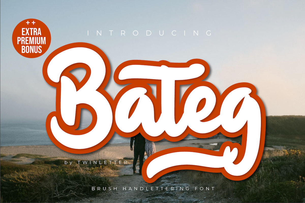 Bateg, a Script Font by twinstd (Photo 1 of 9)