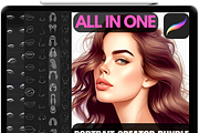 Procreate Female Portrait Creator, a Brush Add-On by OneBerryCreations (Thumbnail 1 of 9)