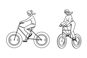 bike fat biking woman vector, a Sport Illustration by pikepicture