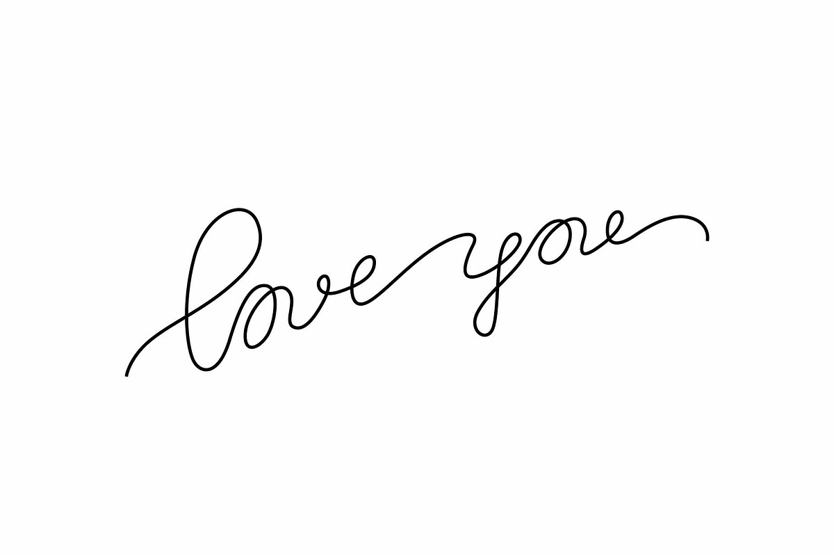 Valentines day. Сontinuous line., a Decorative Illustration by Anastasiia_Dzhioeva (Photo 2 of 6)