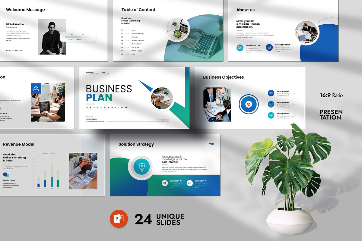Business Plan Presentation Template, a Presentation Template by Studio_Clarity (Photo 1 of 5)